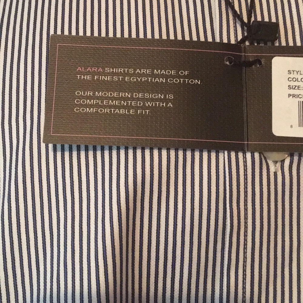 Alara Dress Shirt Egyptian Cotton Navy 15.5 32/33 - Picture 3 of 8